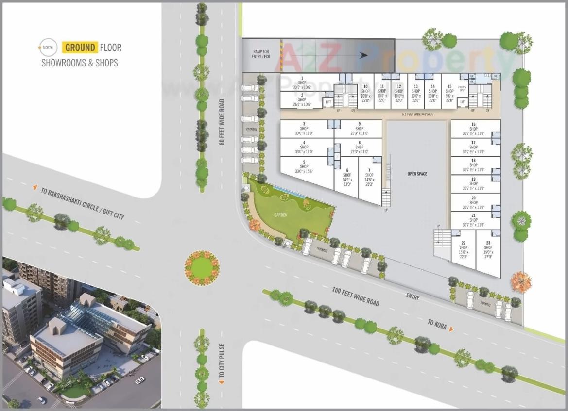 Layout of real estate project Sarthak Fortune located at Kudasan, Gandhinagar, Gujarat