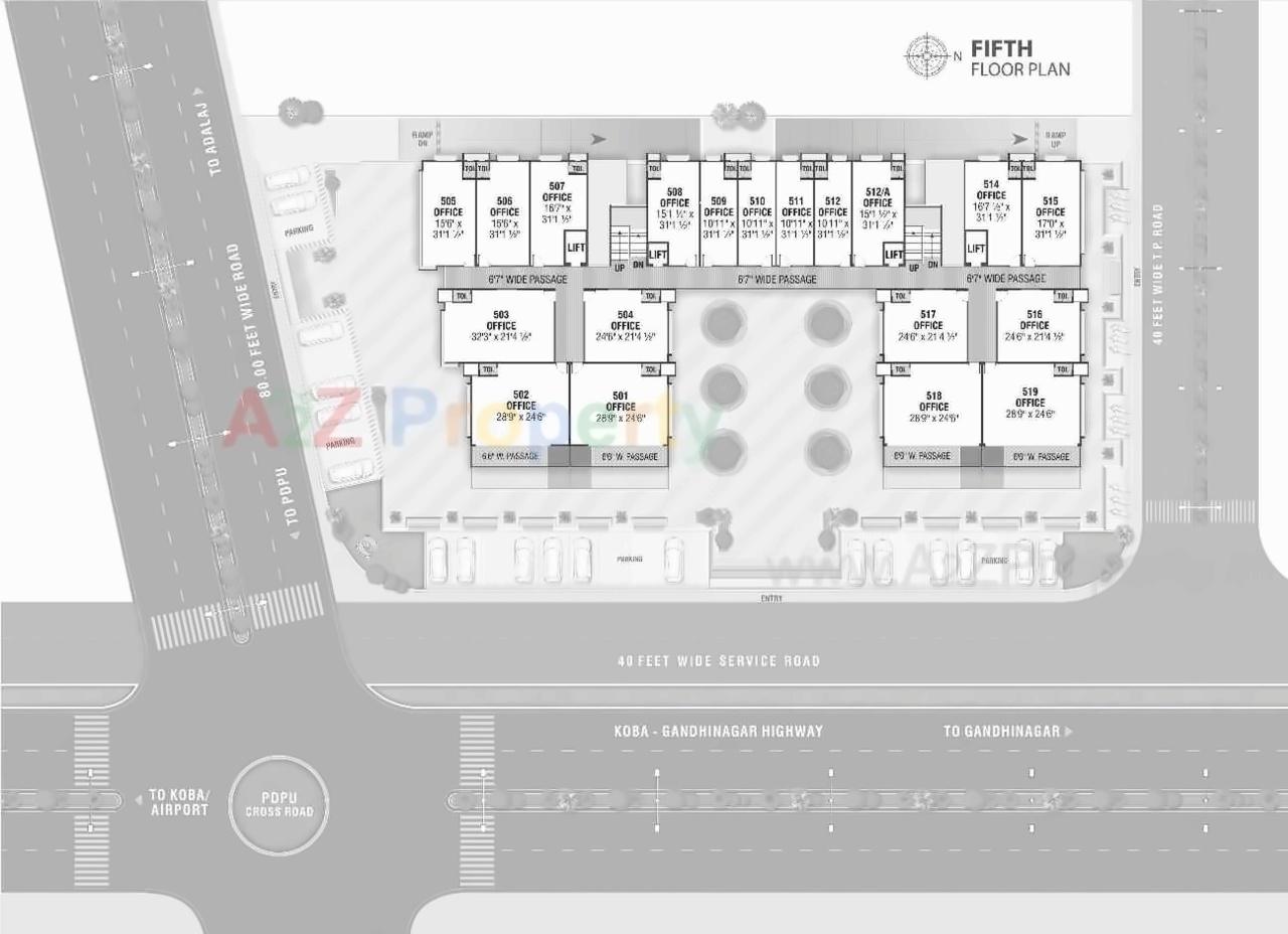 Layout of real estate project Sarthak Pulse Mall located at Kudasan, Gandhinagar, Gujarat