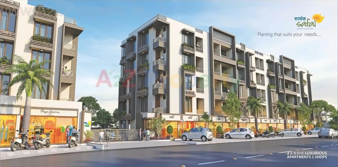 3D Elevation of real estate project Sarthak Safal located at Vavol, Gandhinagar, Gujarat