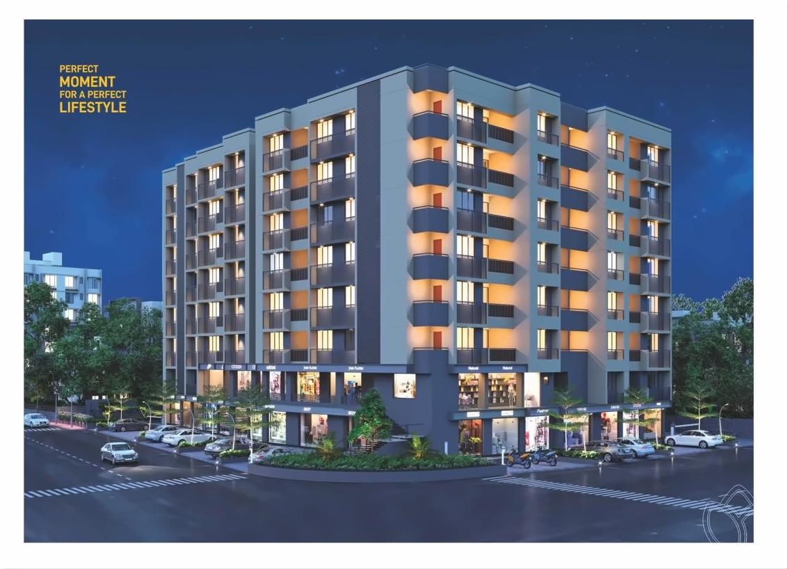 3D Elevation of real estate project Sarthak Serenity located at Kudasan, Gandhinagar, Gujarat