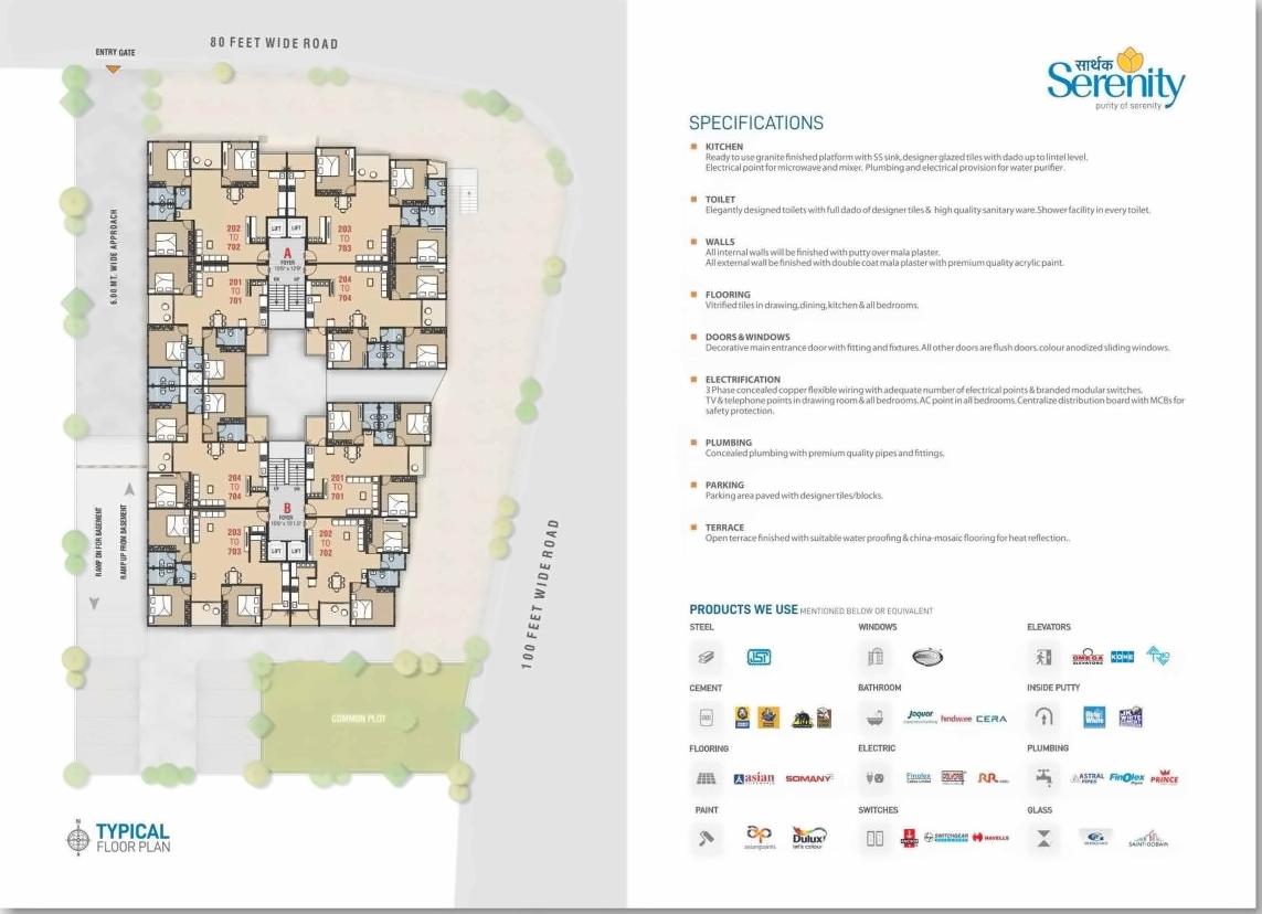  of real estate project Sarthak Serenity located at Kudasan, Gandhinagar, Gujarat