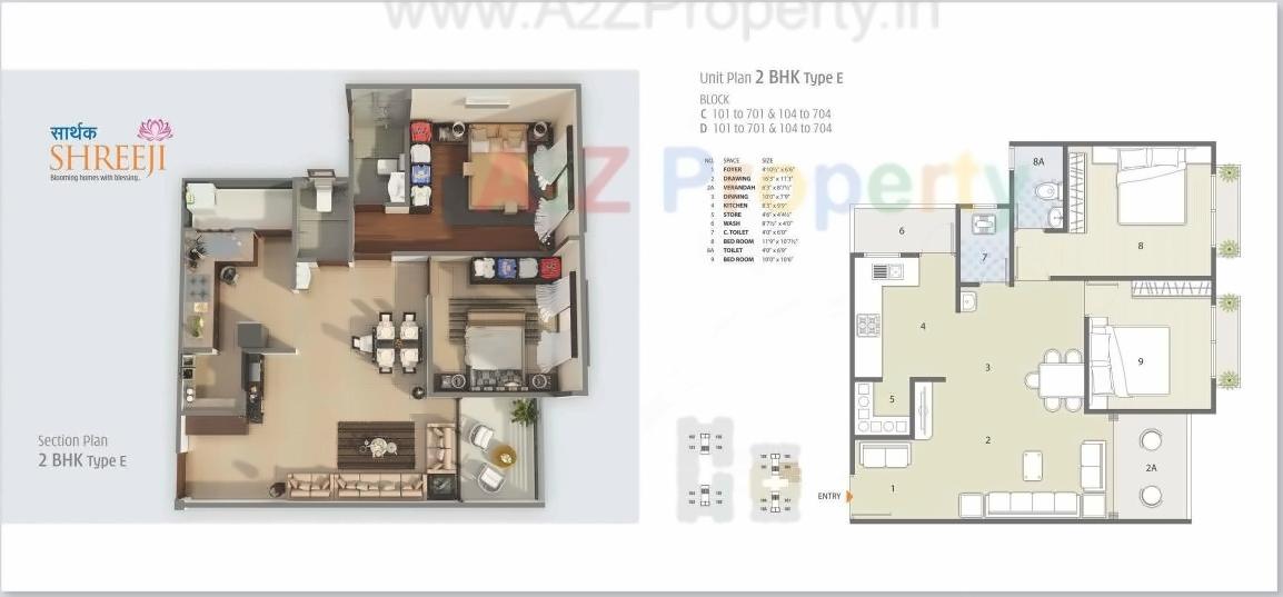 Layout of real estate project Sarthak Shreeji located at Kudasan, Gandhinagar, Gujarat