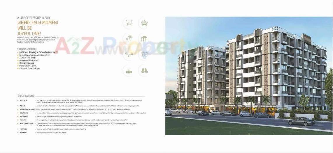 3D Elevation of real estate project Sarthak Shreeji located at Kudasan, Gandhinagar, Gujarat