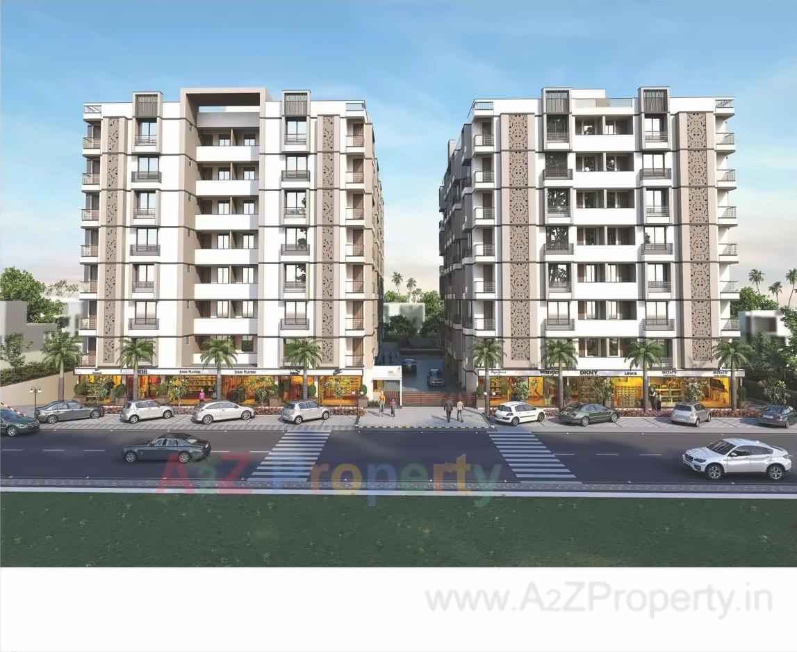 3D Elevation of real estate project Sarthak Shreeji located at Kudasan, Gandhinagar, Gujarat