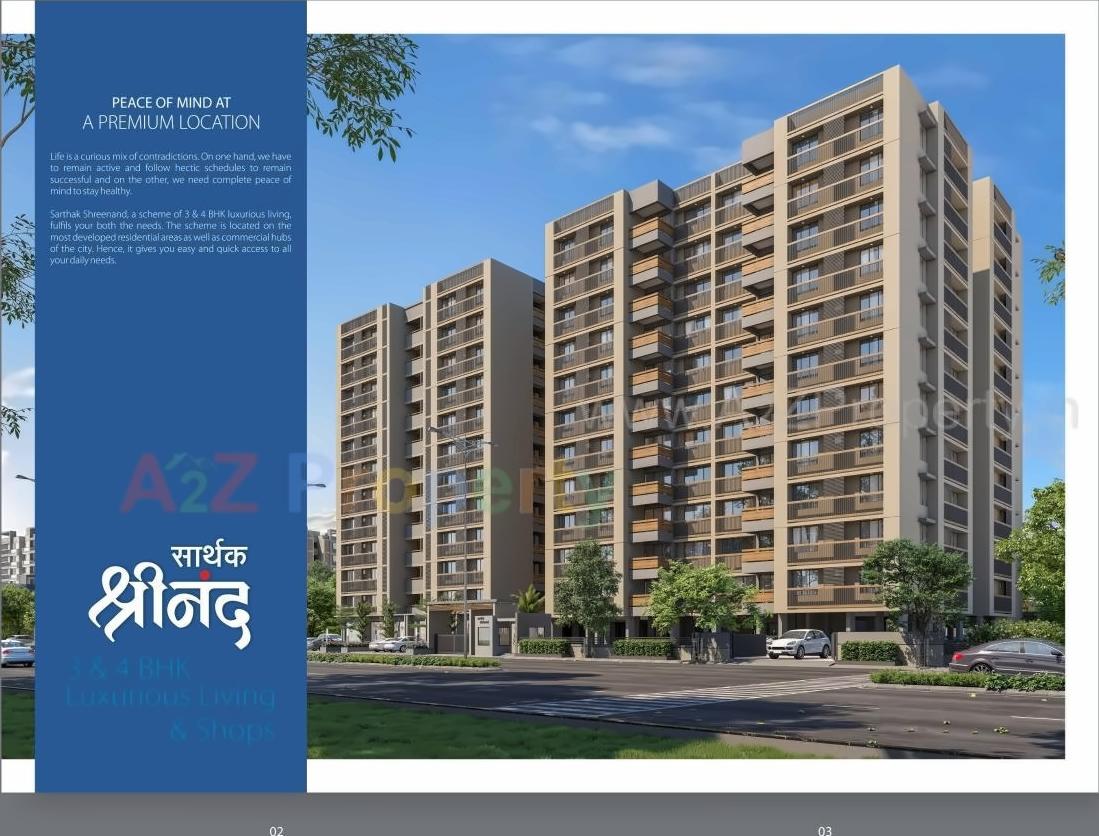 3D Elevation of real estate project Sarthak Shrinand located at Kudasan, Gandhinagar, Gujarat