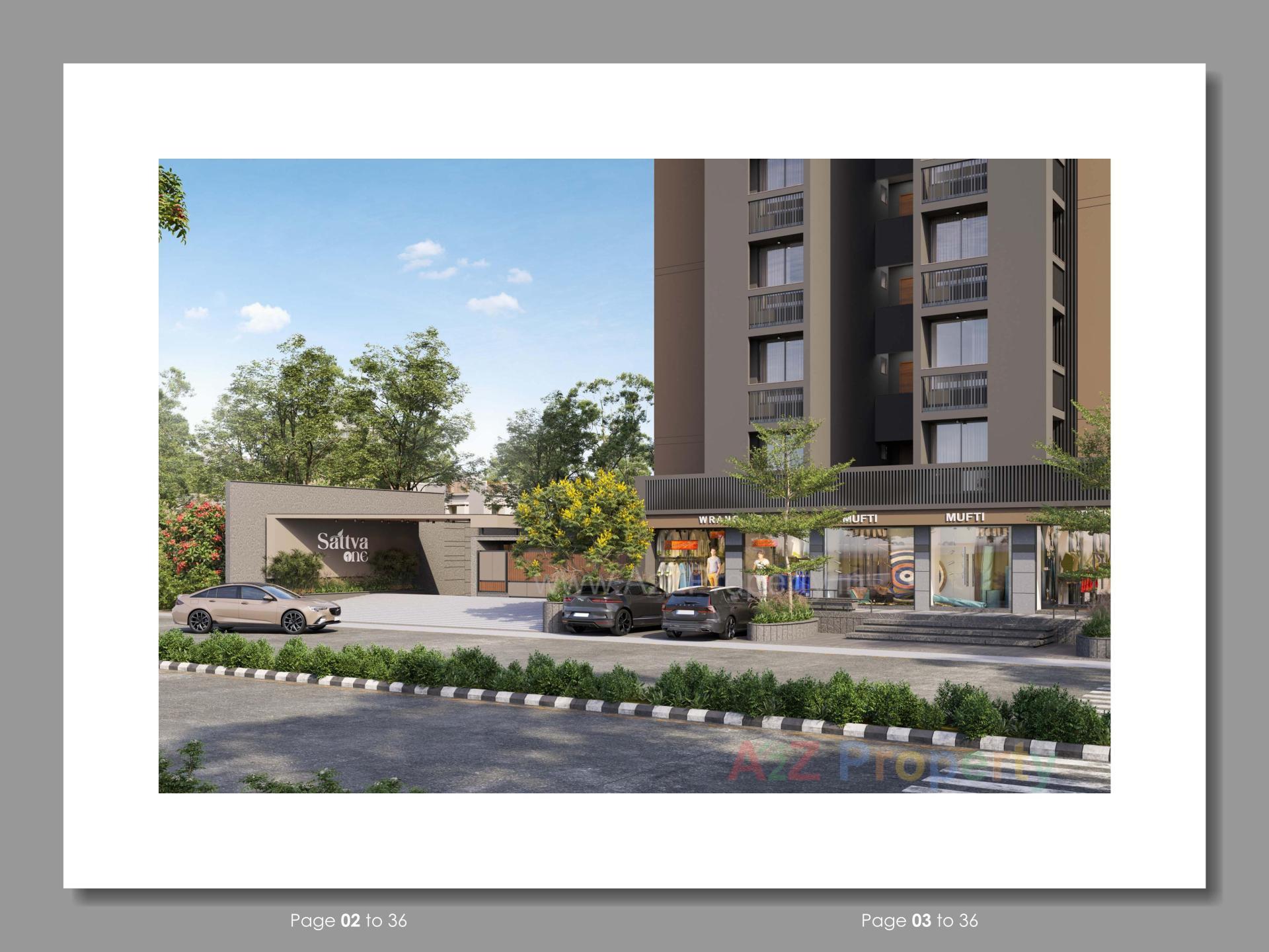 3D Elevation of real estate project Sattva One located at Kudasan, Gandhinagar, Gujarat