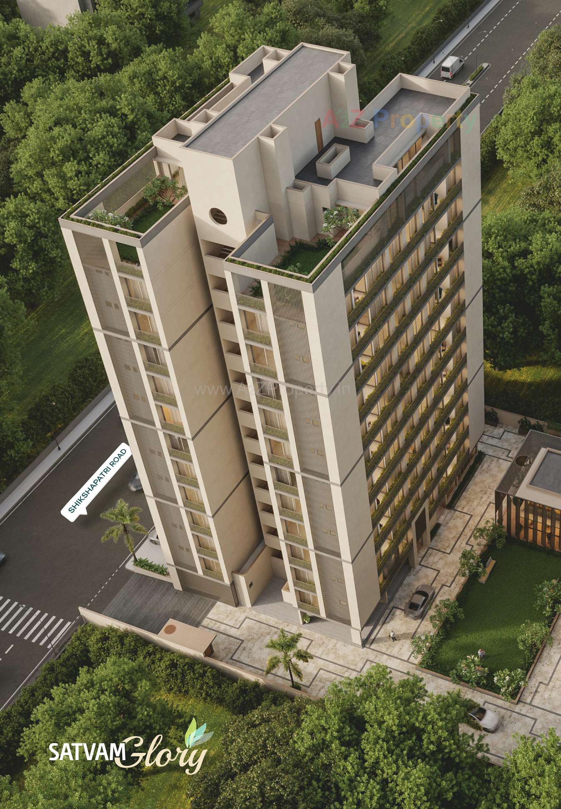 3D Elevation of real estate project Satvam Glory located at Sargasan, Gandhinagar, Gujarat
