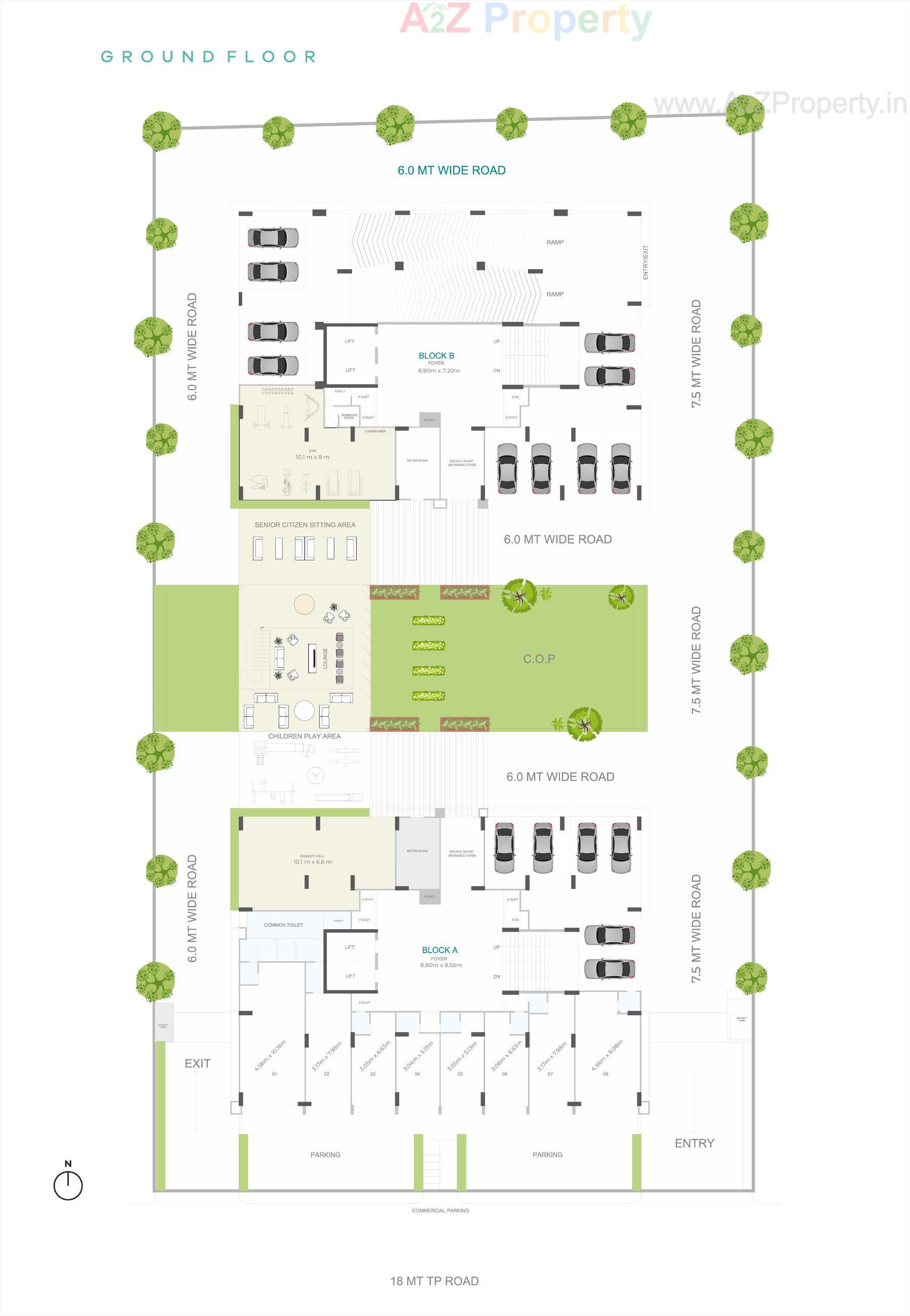 Layout of real estate project Satvam Glory located at Sargasan, Gandhinagar, Gujarat