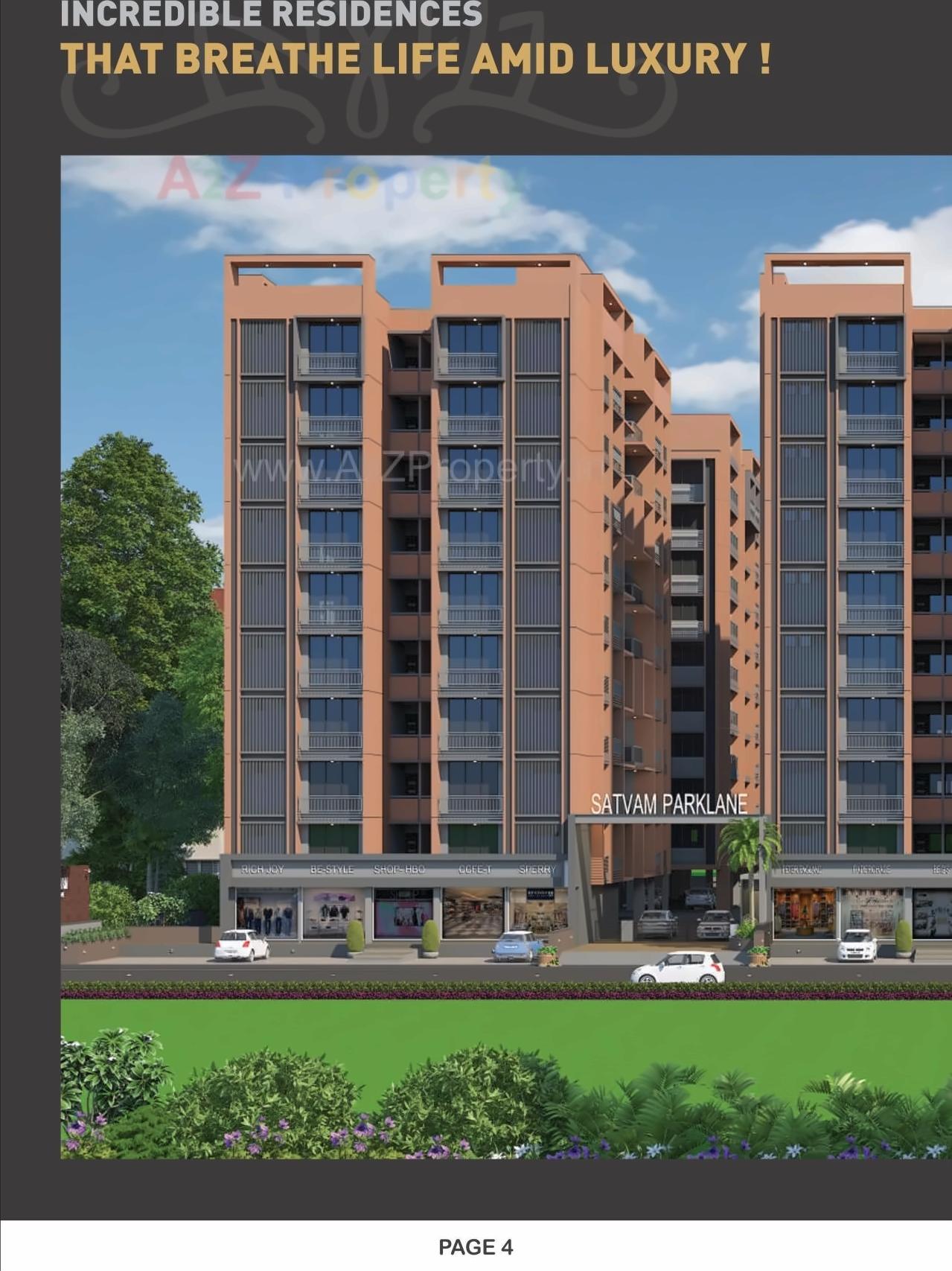 3D Elevation of real estate project Satvam Parklane located at Gandhinagar, Gandhinagar, Gujarat