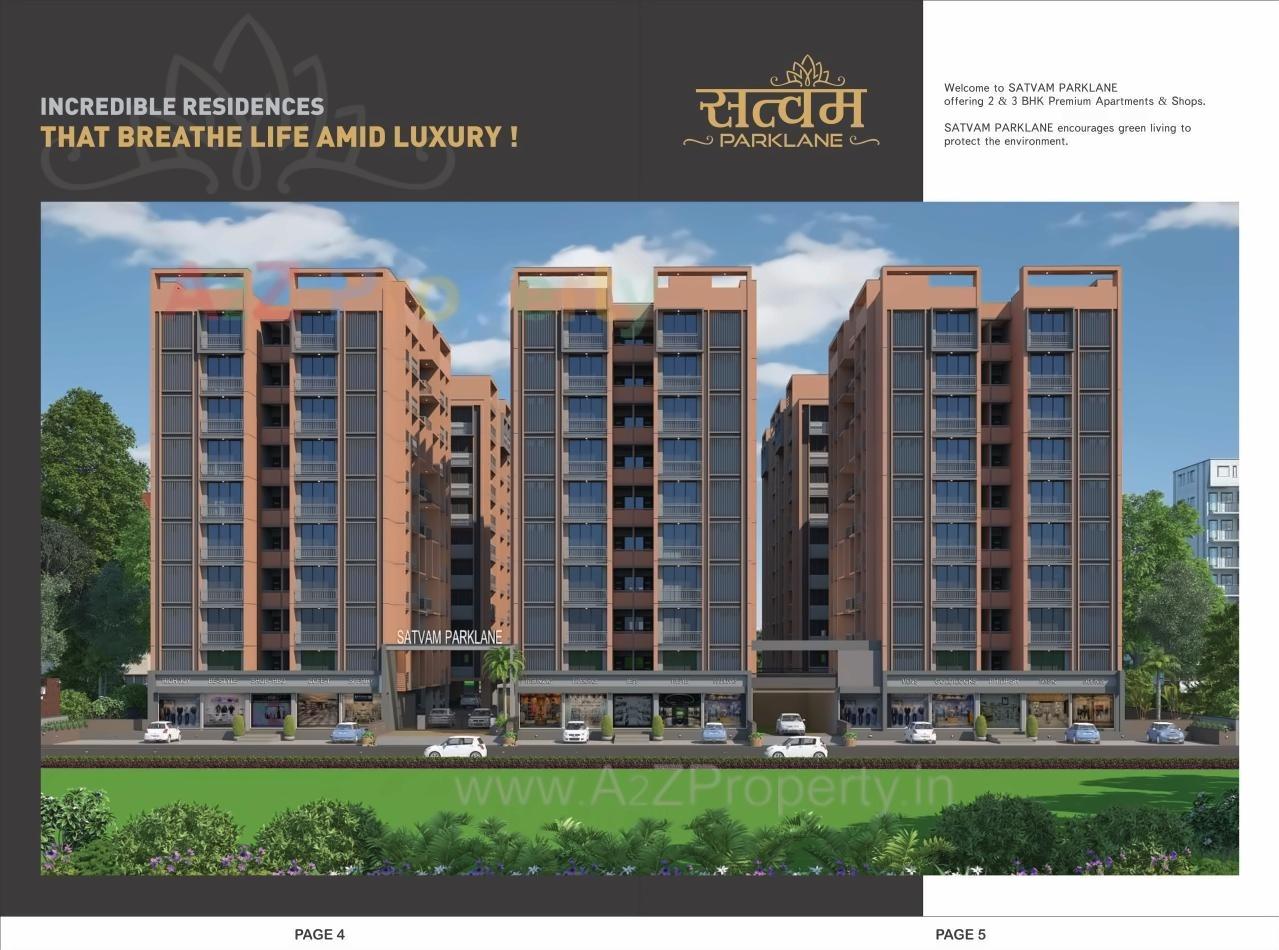 3D Elevation of real estate project Satvam Parklane located at Gandhinagar, Gandhinagar, Gujarat