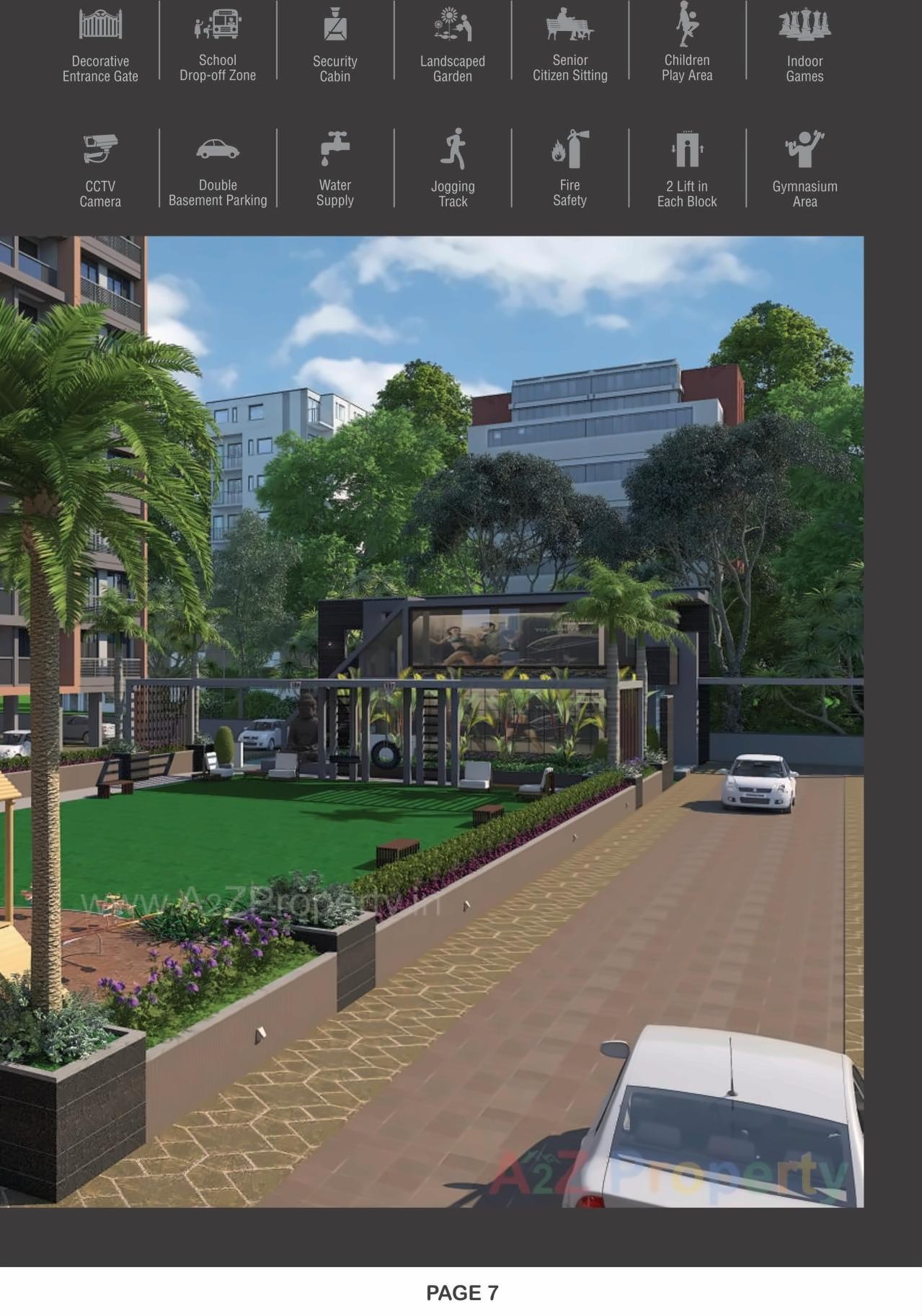 3D Elevation of real estate project Satvam Parklane located at Gandhinagar, Gandhinagar, Gujarat