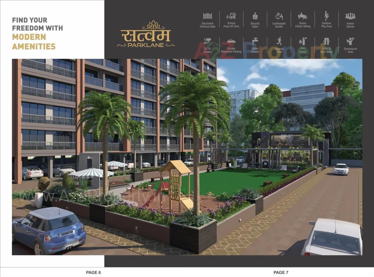 3D Elevation of real estate project Satvam Parklane located at Gandhinagar, Gandhinagar, Gujarat