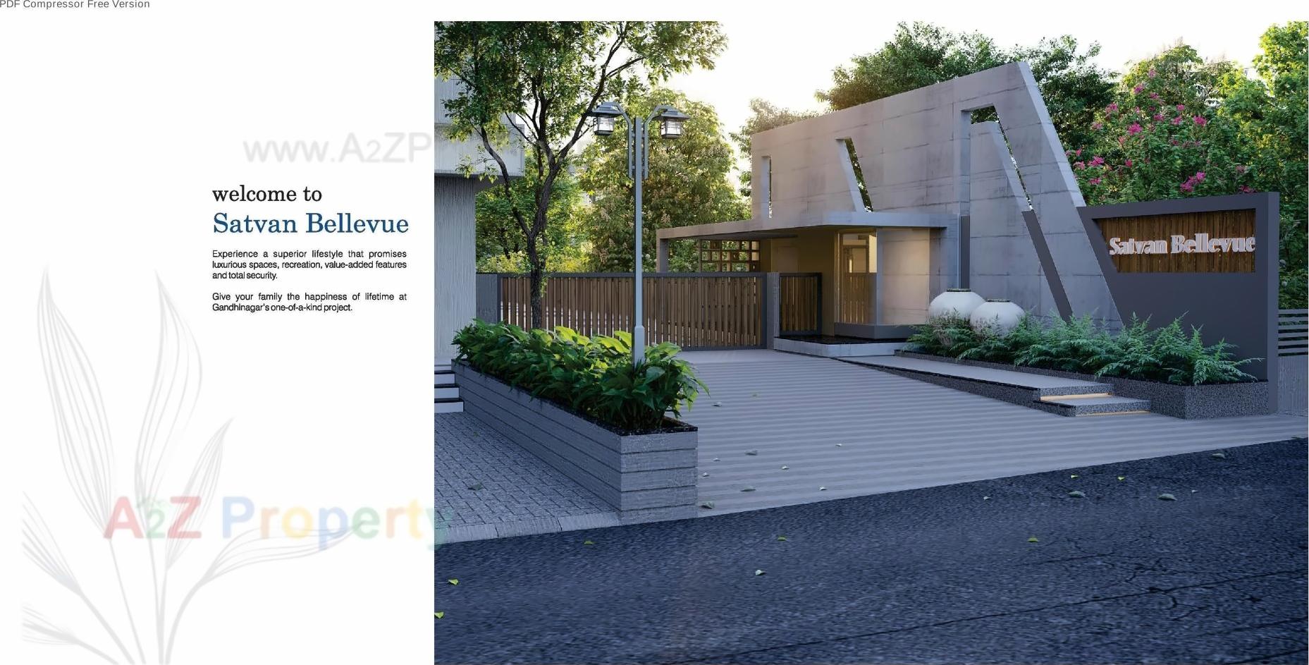 3D Elevation of real estate project Satvan Bellevue located at Kudasan, Gandhinagar, Gujarat