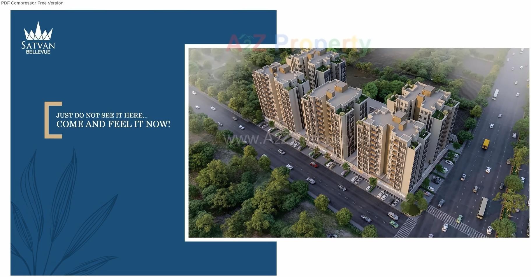 3D Elevation of real estate project Satvan Bellevue located at Kudasan, Gandhinagar, Gujarat