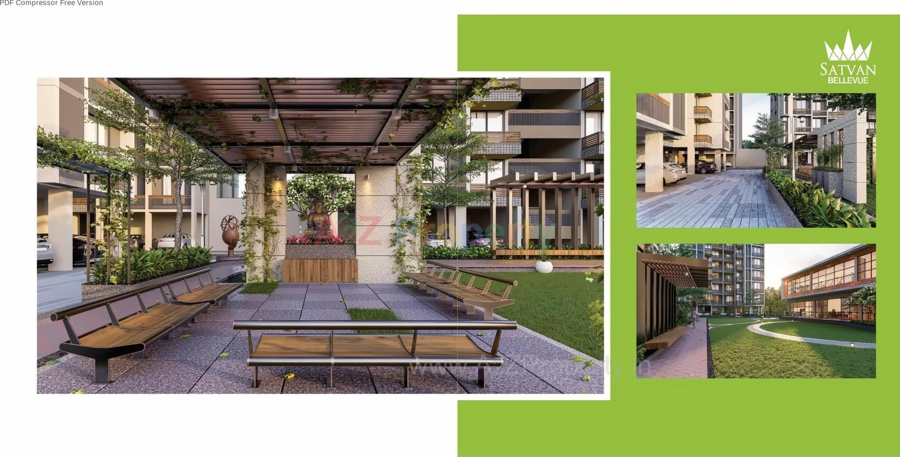 3D Elevation of real estate project Satvan Bellevue located at Kudasan, Gandhinagar, Gujarat