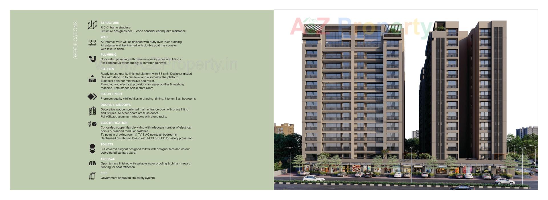 3D Elevation of real estate project Satvan Harmony located at Koba, Gandhinagar, Gujarat