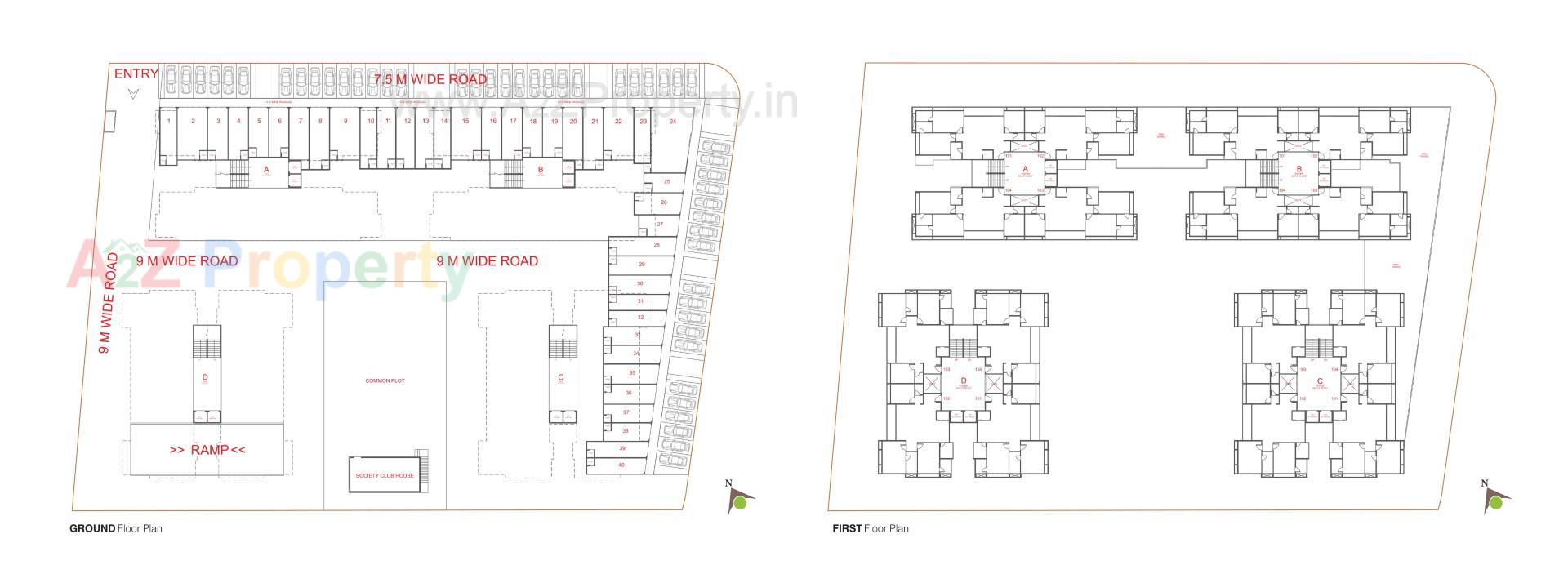 Layout of real estate project Satvan Harmony located at Koba, Gandhinagar, Gujarat