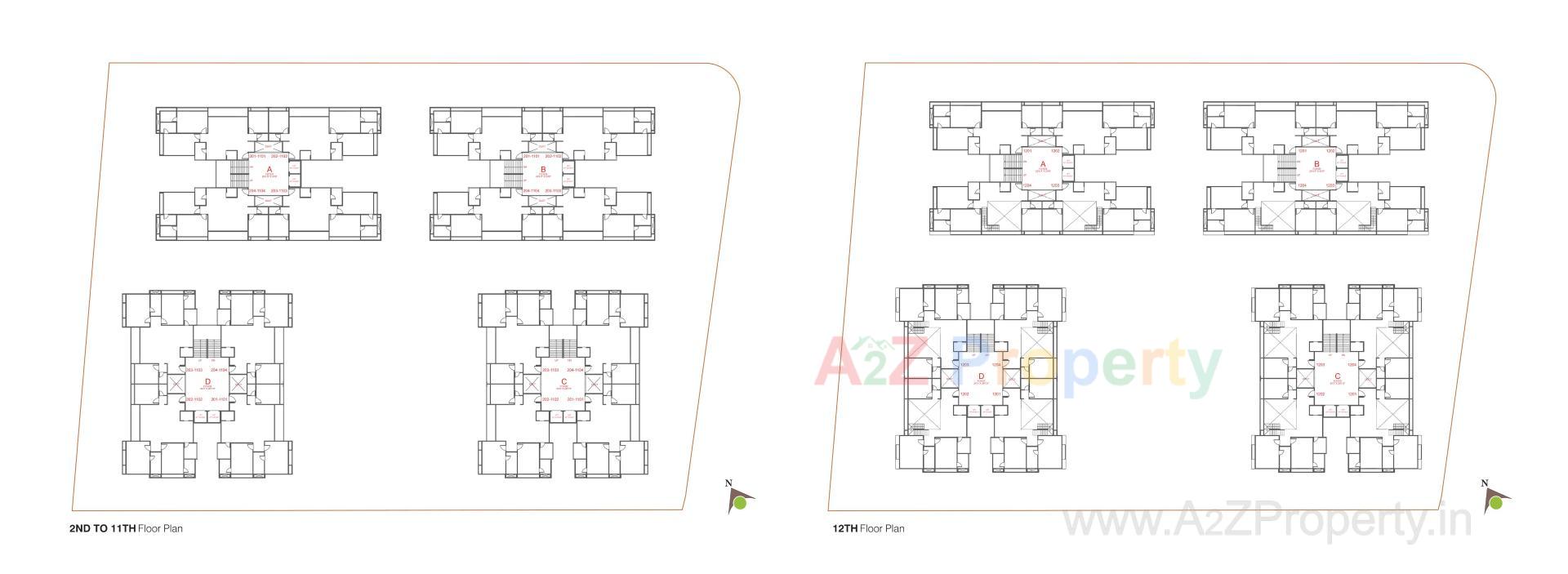 Layout of real estate project Satvan Harmony located at Koba, Gandhinagar, Gujarat