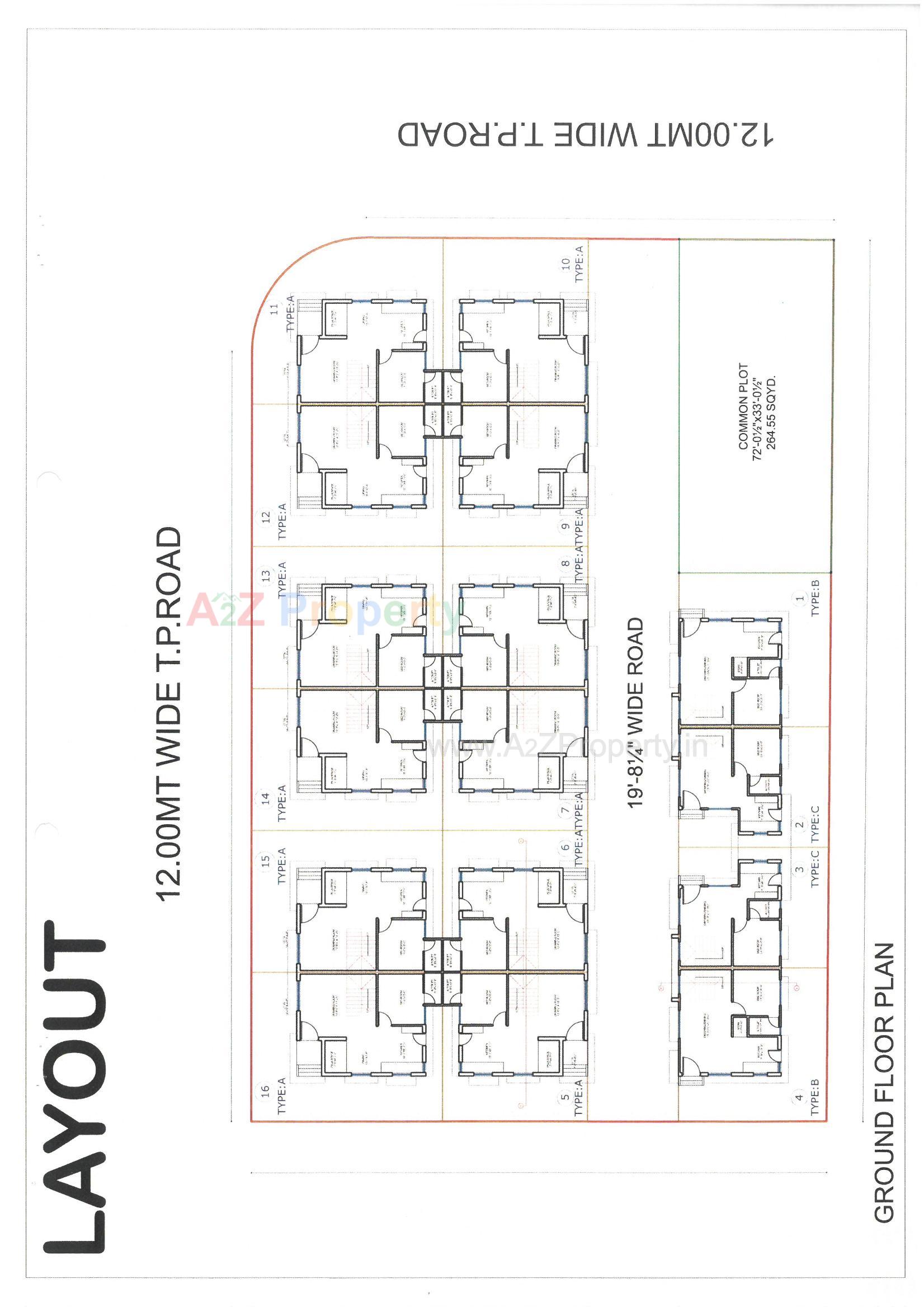Layout of real estate project Satvik Bunglows located at Gandhinagar, Gandhinagar, Gujarat