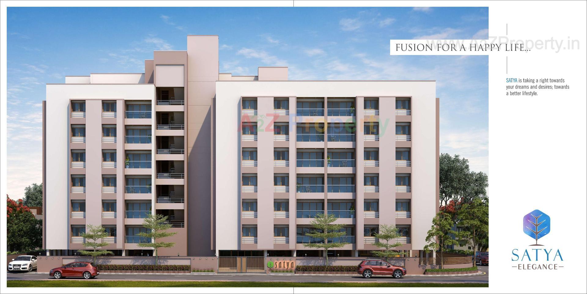 3D Elevation of real estate project Satya Elegance located at Gandhinagar, Gandhinagar, Gujarat
