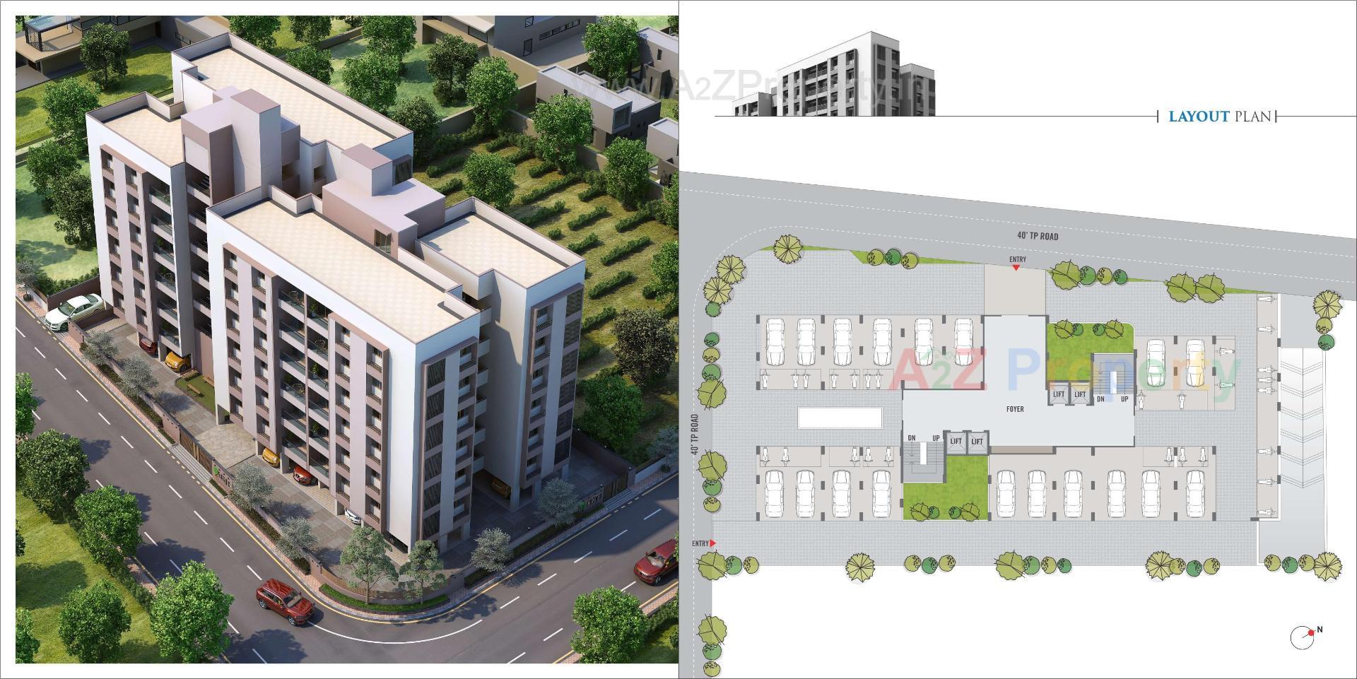 3D Elevation of real estate project Satya Elegance located at Gandhinagar, Gandhinagar, Gujarat