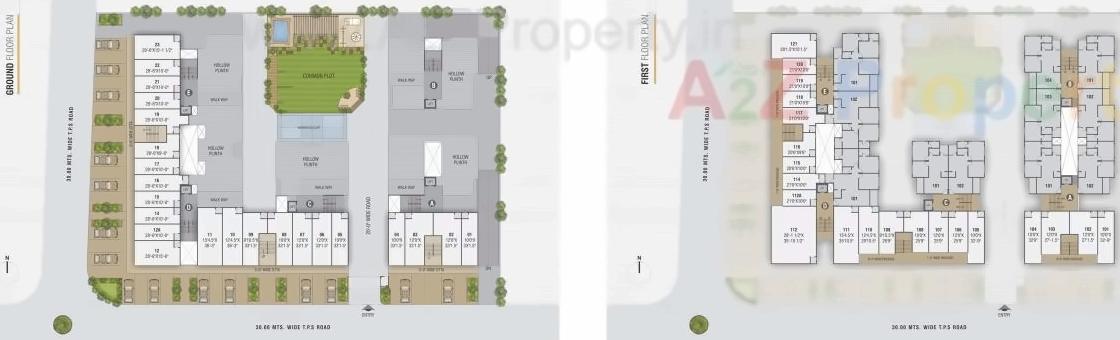 Layout of real estate project Satyaa Square located at Tragad, Gandhinagar, Gujarat