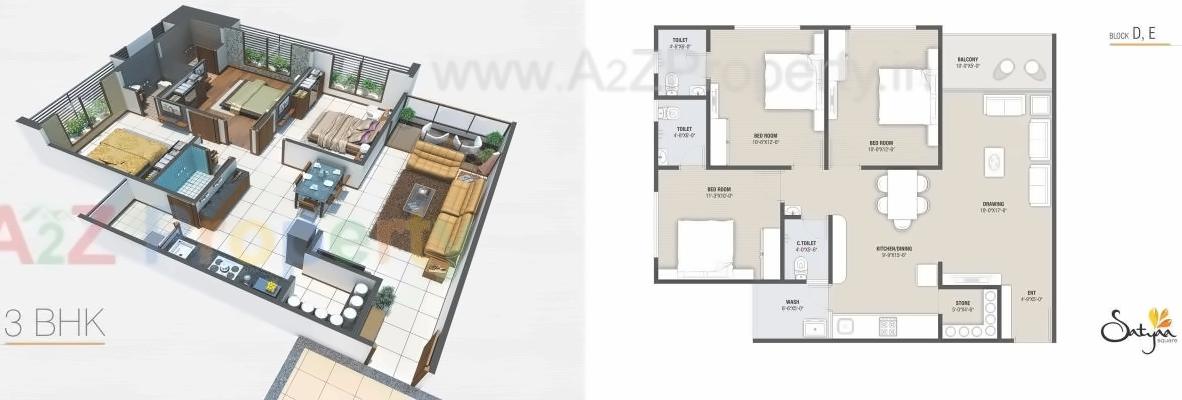 Layout of real estate project Satyaa Square located at Tragad, Gandhinagar, Gujarat