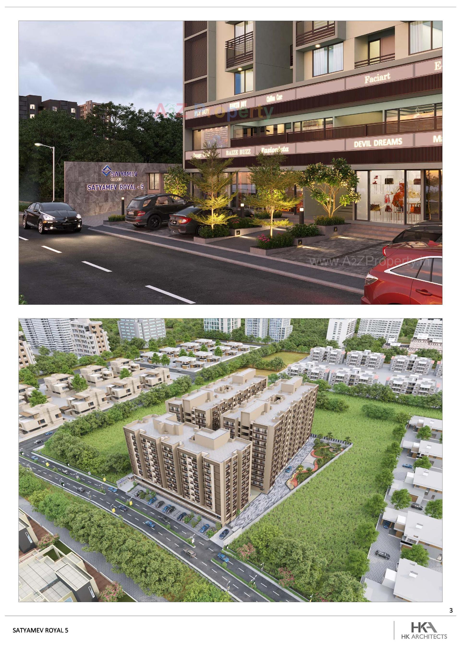 3D Elevation of real estate project Satyamev Royal located at Pethapur, Gandhinagar, Gujarat