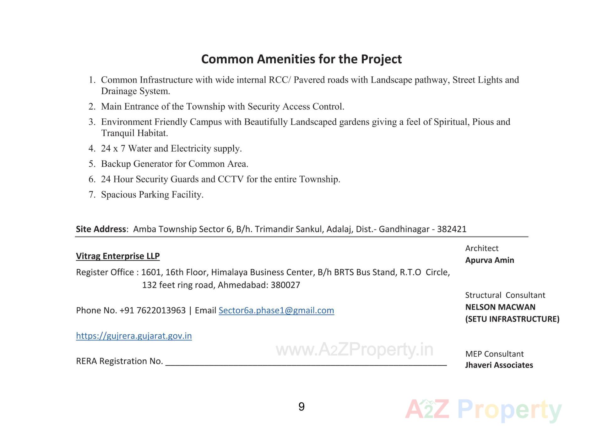  of real estate project Sector 6a located at Adalaj, Gandhinagar, Gujarat