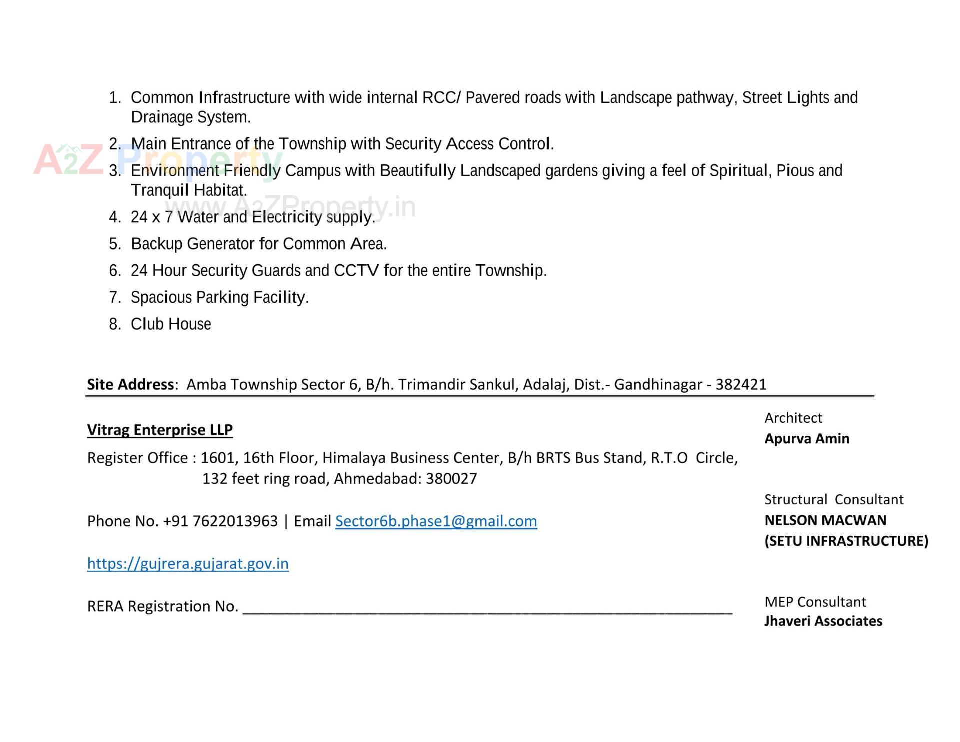  of real estate project Sector 6b located at Adalaj, Gandhinagar, Gujarat