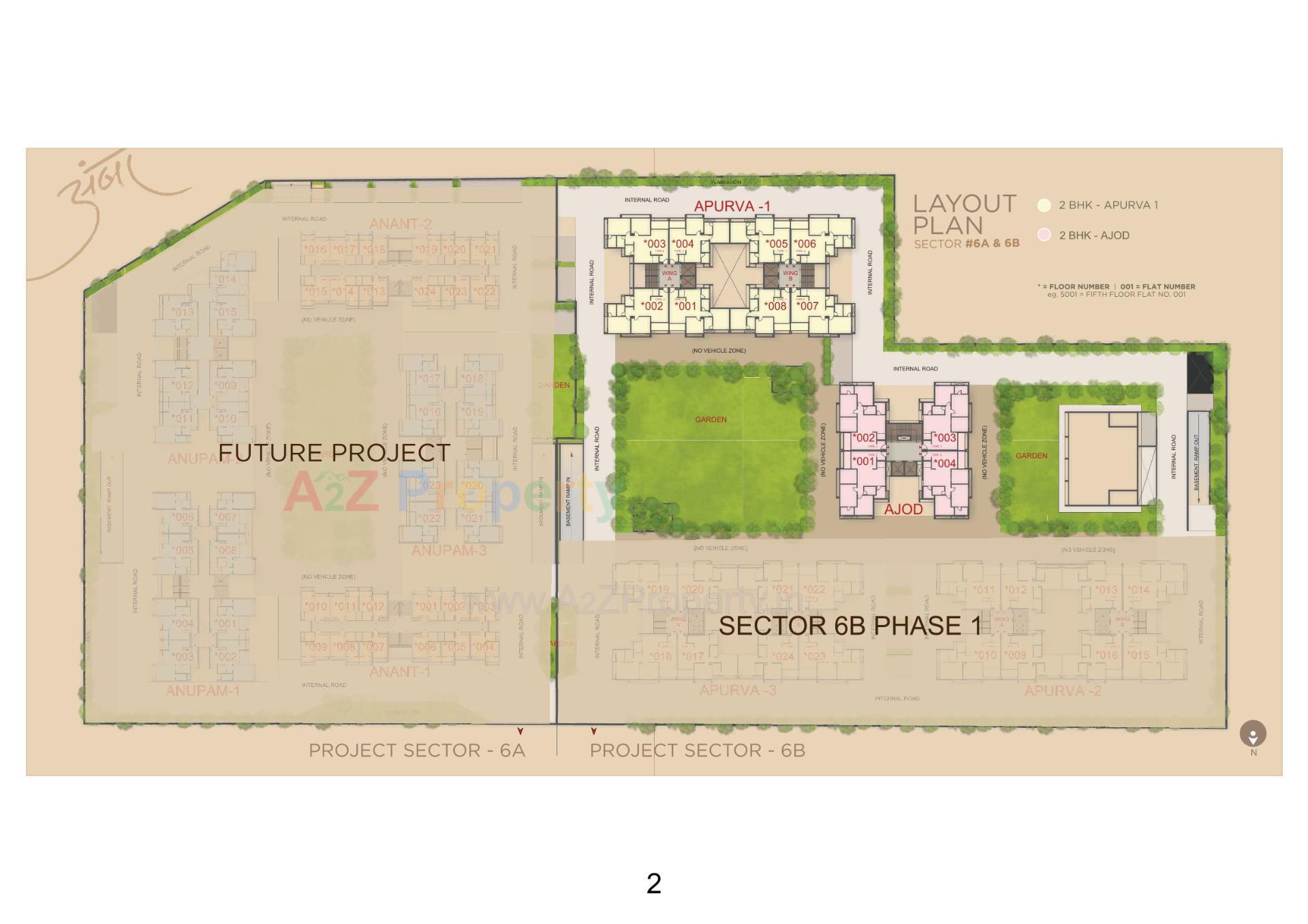 Layout of real estate project Sector 6b located at Adalaj, Gandhinagar, Gujarat