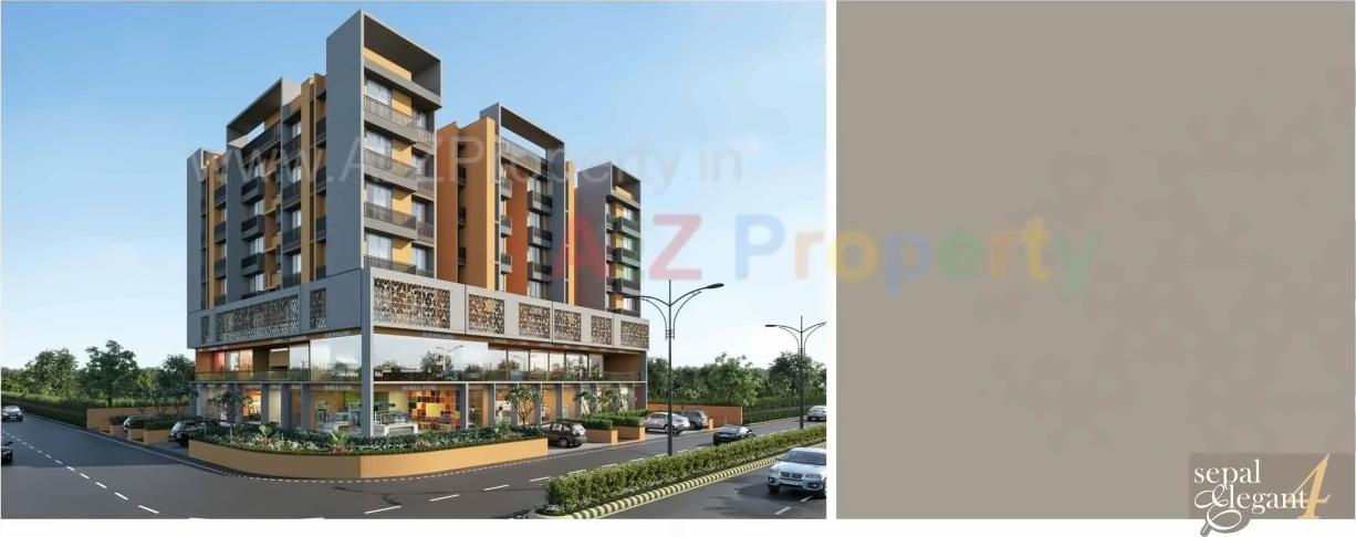 3D Elevation of real estate project Sepal Elegant located at Zundal, Gandhinagar, Gujarat