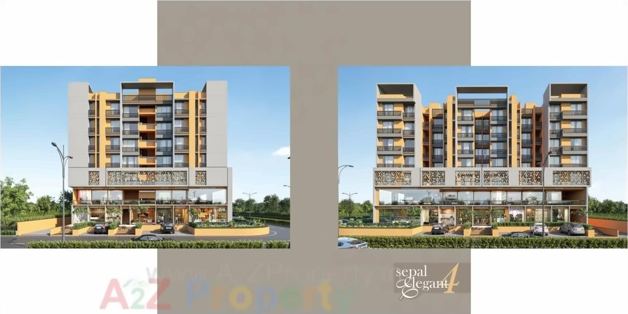 3D Elevation of real estate project Sepal Elegant located at Zundal, Gandhinagar, Gujarat