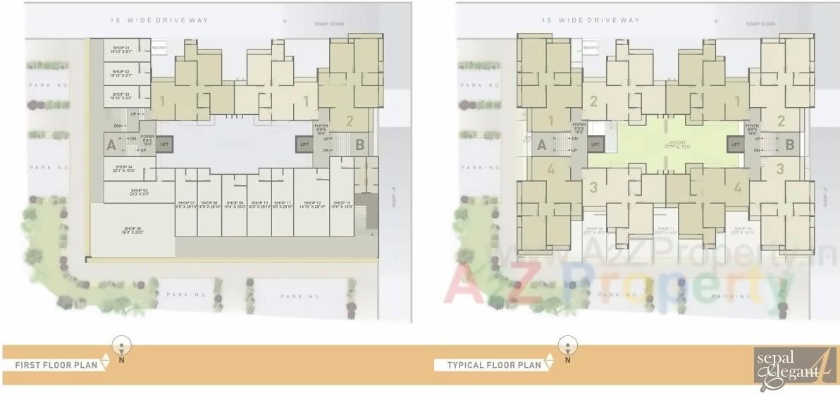 Layout of real estate project Sepal Elegant located at Zundal, Gandhinagar, Gujarat