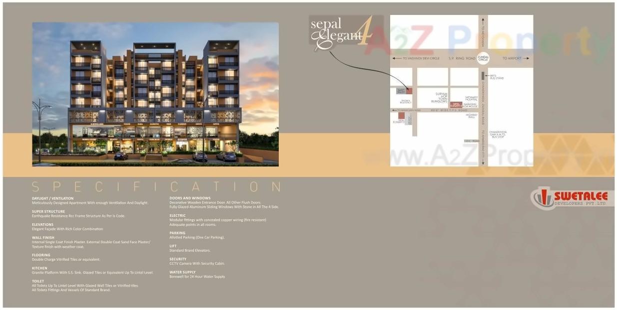 Layout of real estate project Sepal Elegant located at Zundal, Gandhinagar, Gujarat