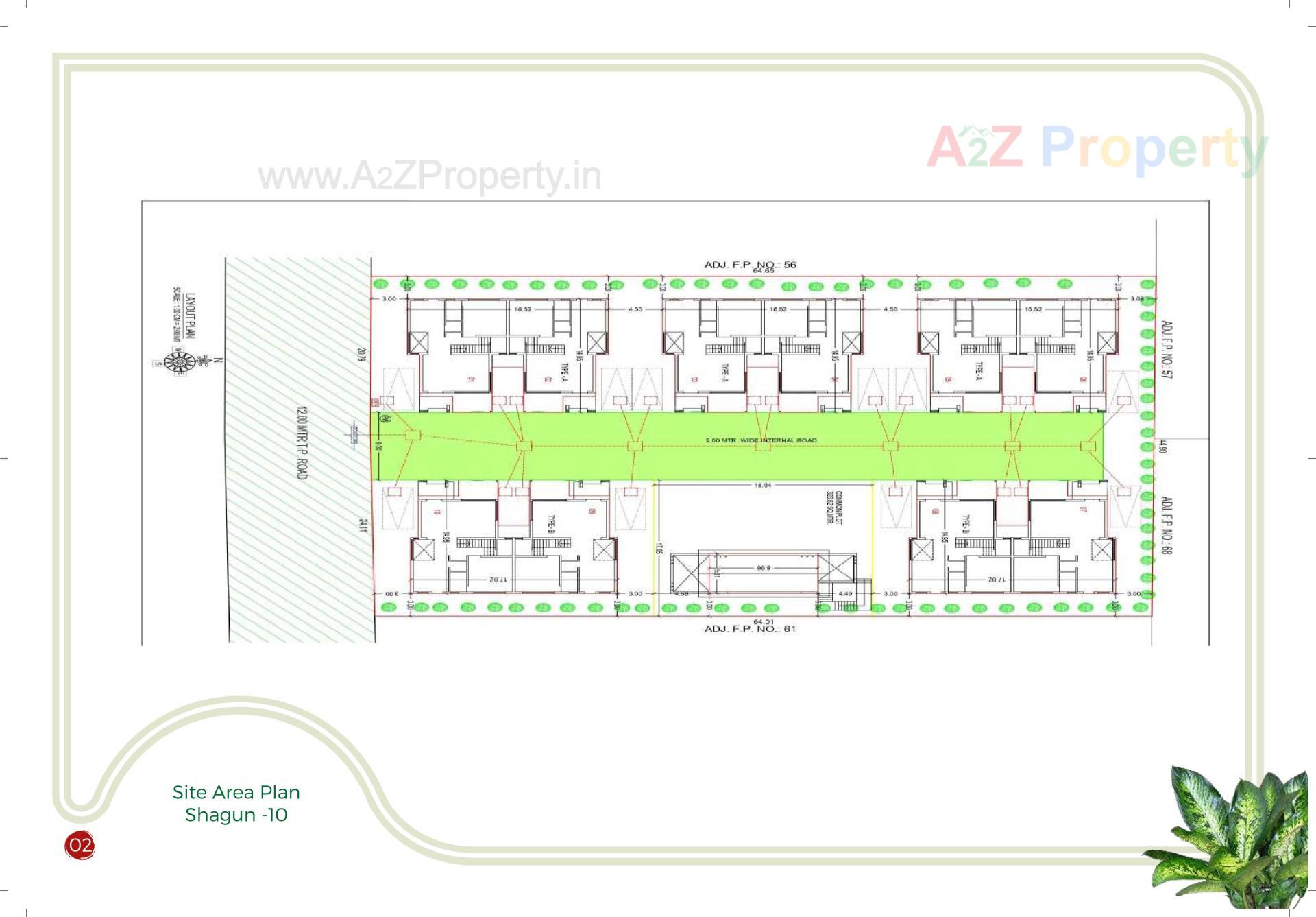 Layout of real estate project Shagun 10 located at Raysan, Gandhinagar, Gujarat