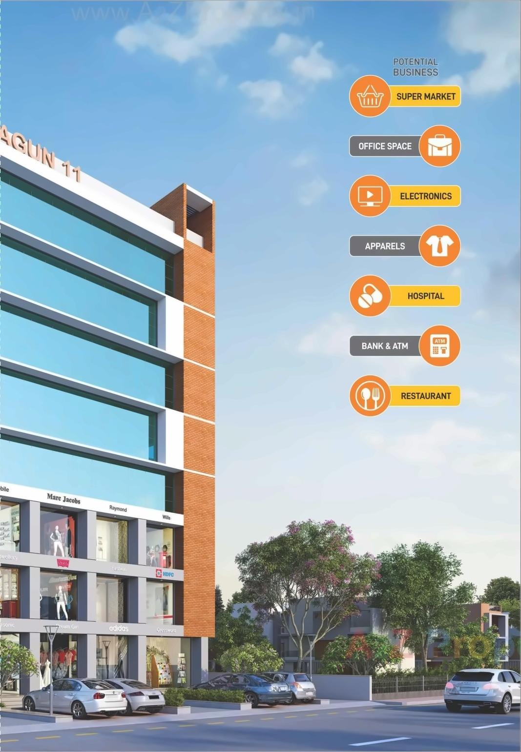 3D Elevation of real estate project Shagun located at Gandhinagar, Gandhinagar, Gujarat