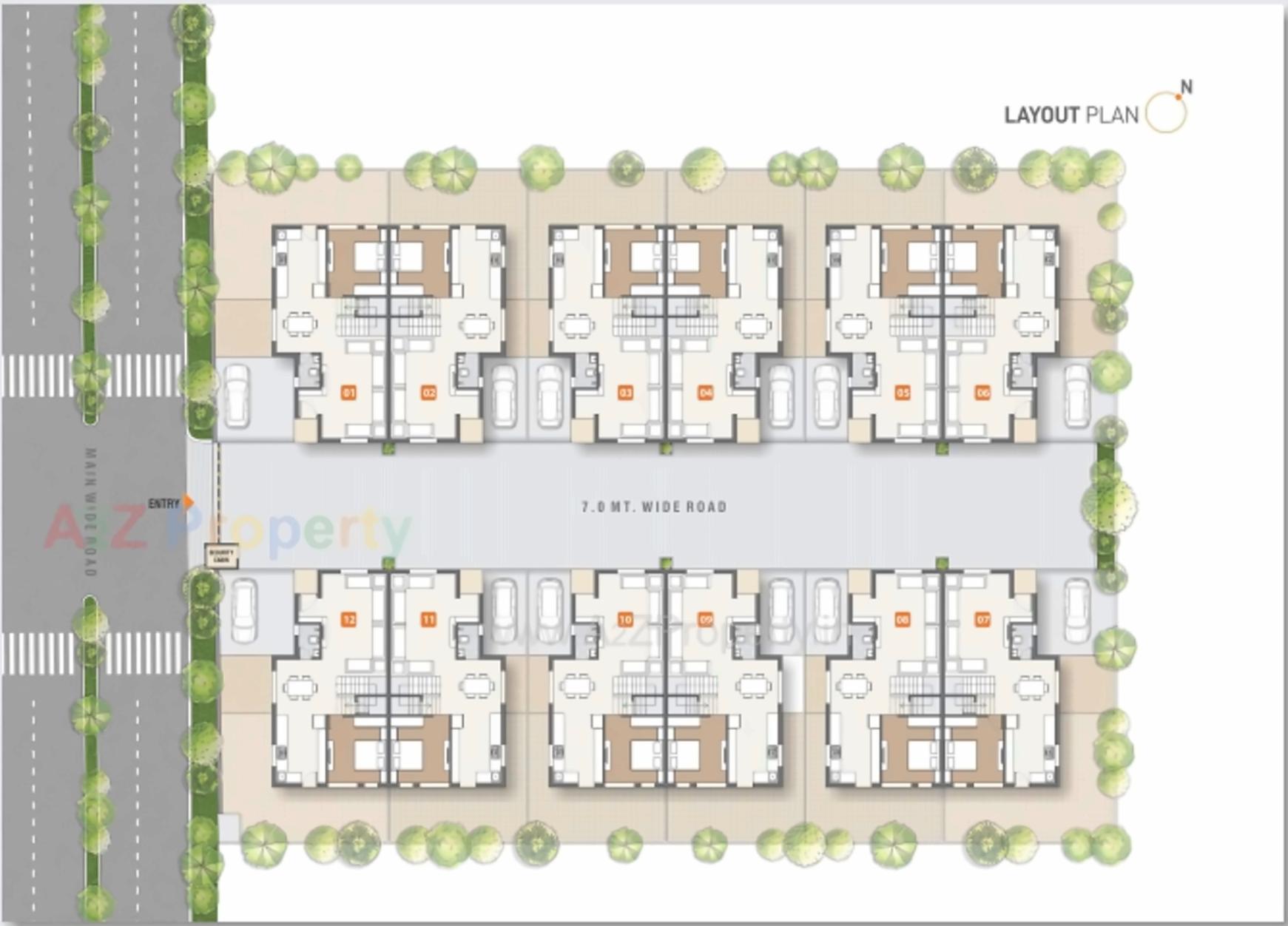 Layout of real estate project Shagun located at Raysan, Gandhinagar, Gujarat