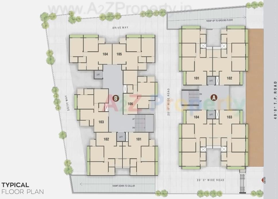 Layout of real estate project Shakti Diamond located at Kalol, Gandhinagar, Gujarat