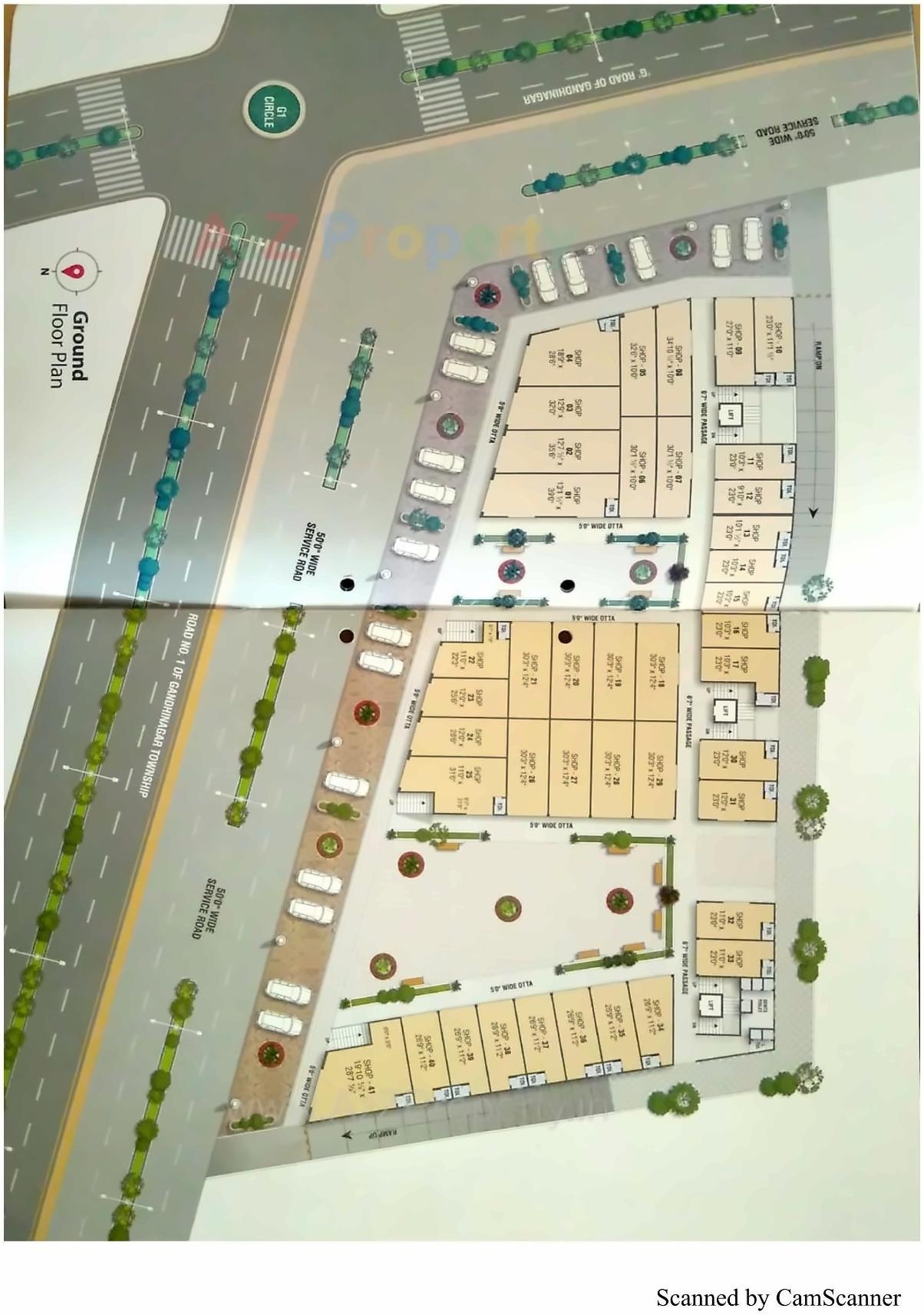 Layout of real estate project Shalin Galleria located at Vavol, Gandhinagar, Gujarat