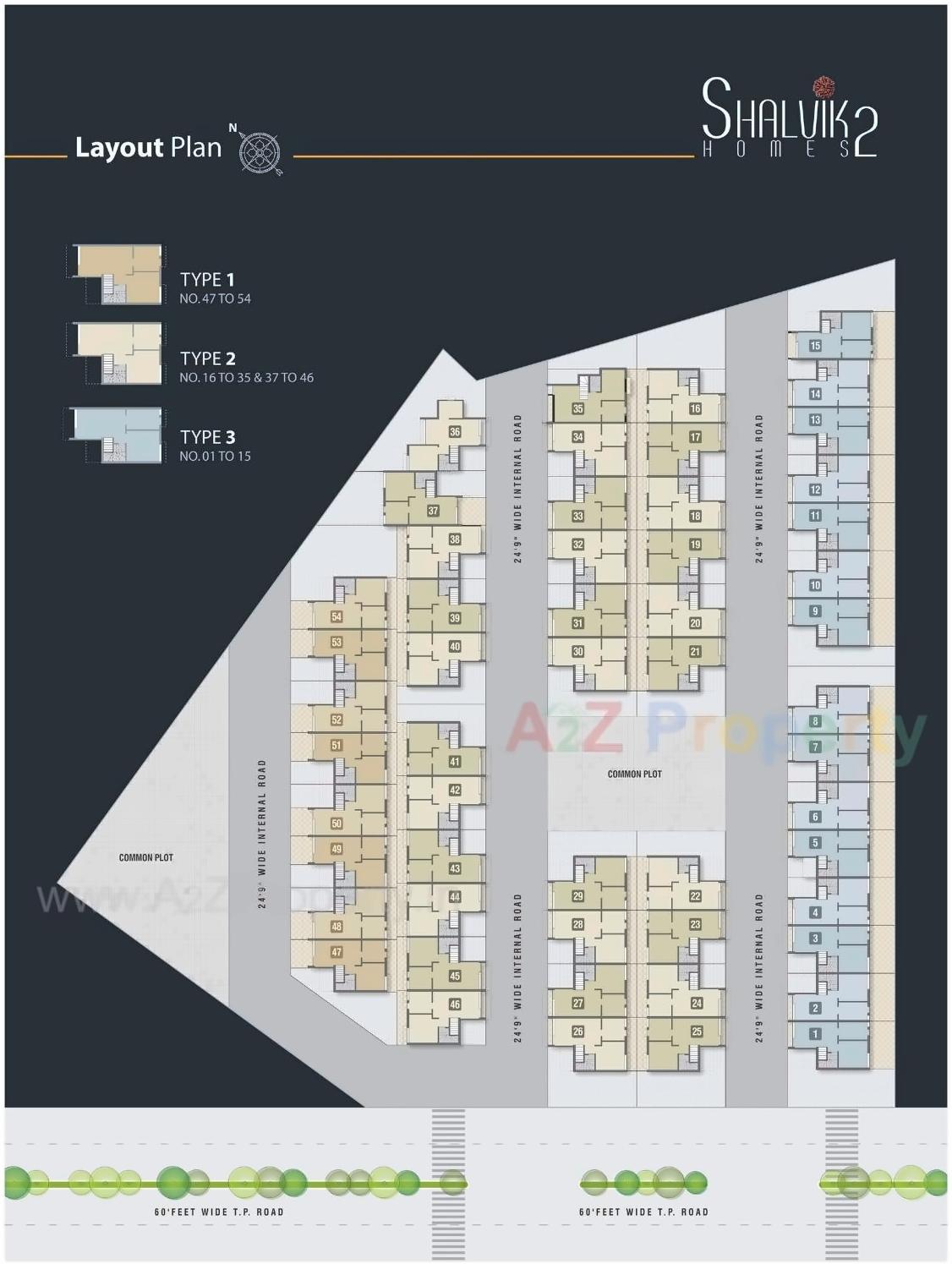 Layout of real estate project Shalvik Homes located at Vavol, Gandhinagar, Gujarat