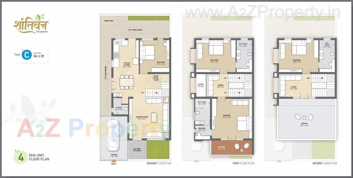 Layout of real estate project Shantivan Bunglows located at Adalaj, Gandhinagar, Gujarat