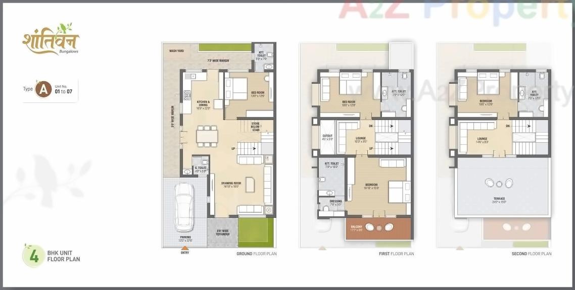 Layout of real estate project Shantivan Bunglows located at Adalaj, Gandhinagar, Gujarat