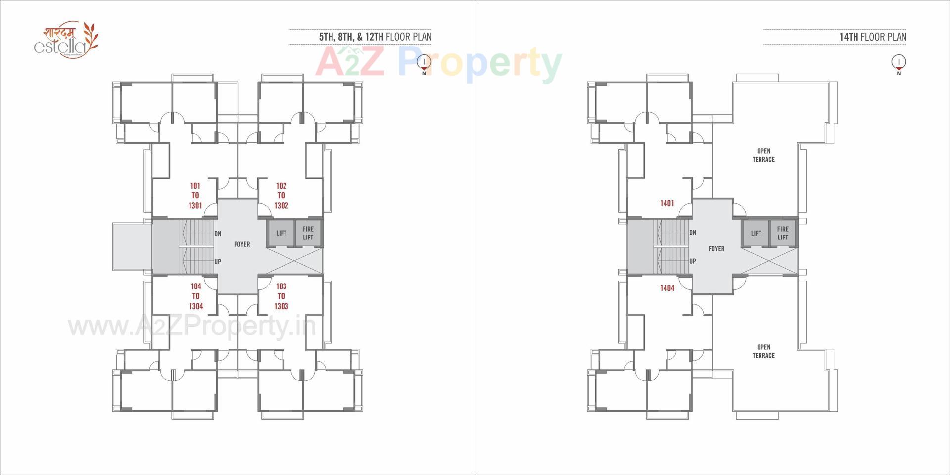 Layout of real estate project Sharadam Estella located at Adalaj, Gandhinagar, Gujarat