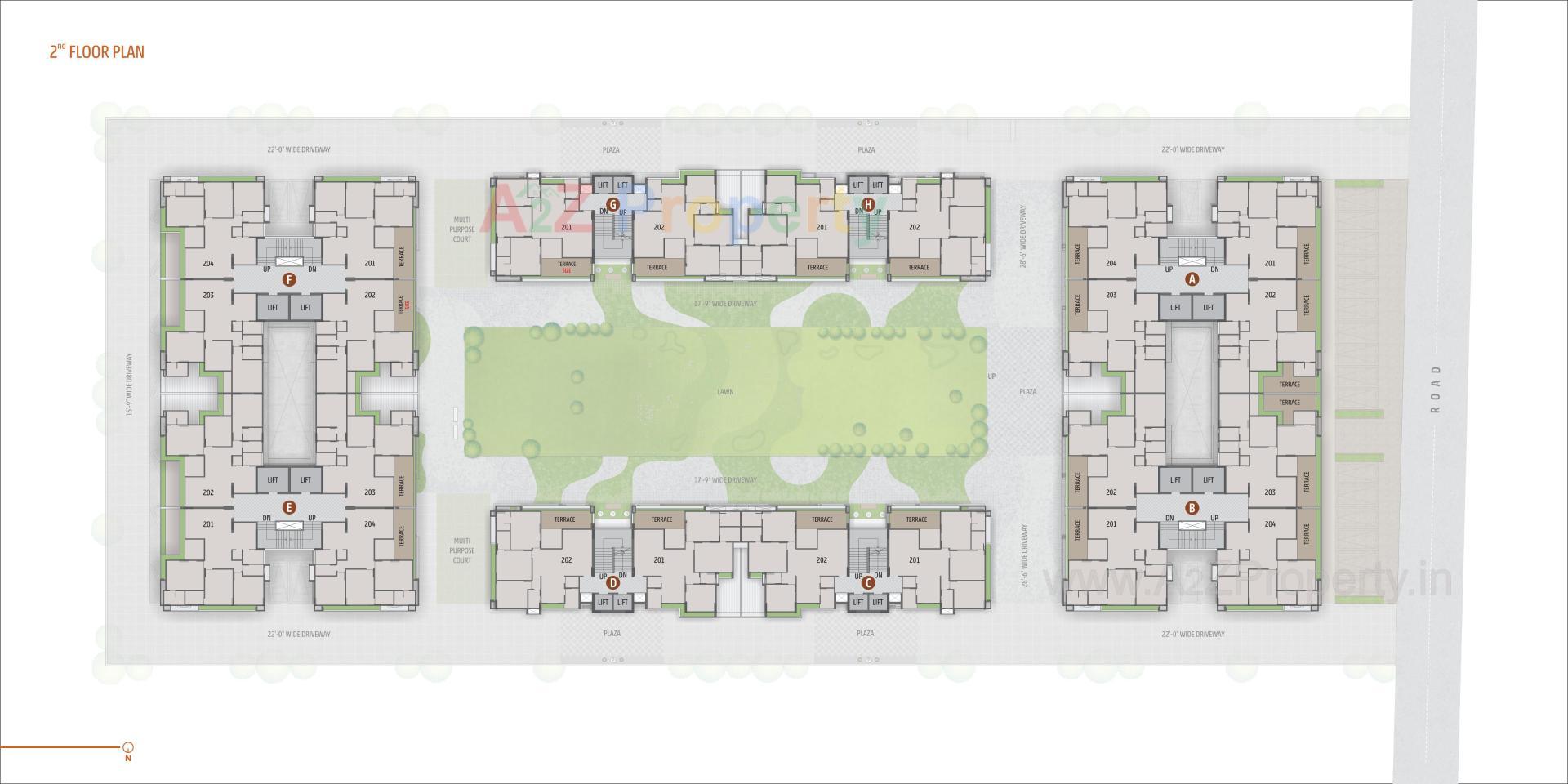 Layout of real estate project Sharnam Aayan located at Adalaj, Gandhinagar, Gujarat