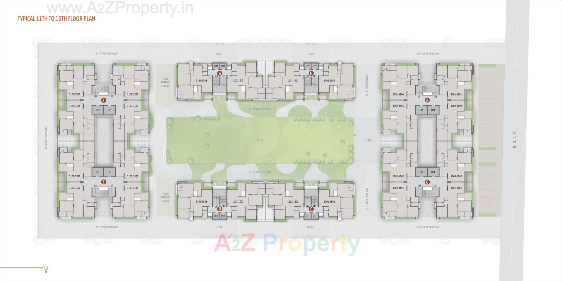 Layout of real estate project Sharnam Aayan located at Adalaj, Gandhinagar, Gujarat