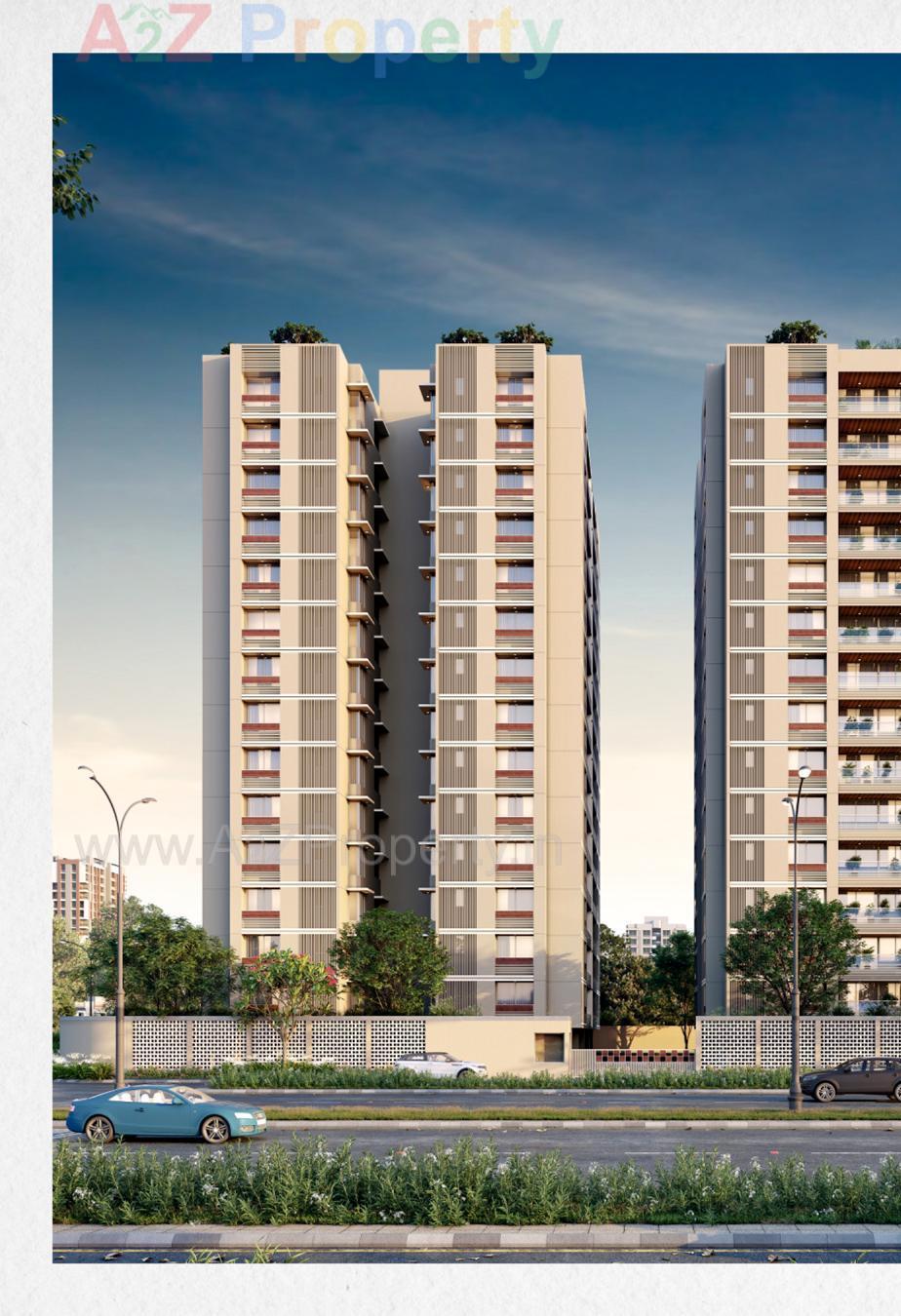 3D Elevation of real estate project Sharnam Platinum located at Koba, Gandhinagar, Gujarat