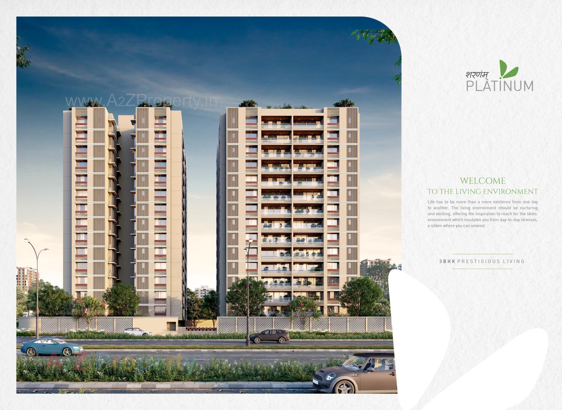 3D Elevation of real estate project Sharnam Platinum located at Koba, Gandhinagar, Gujarat