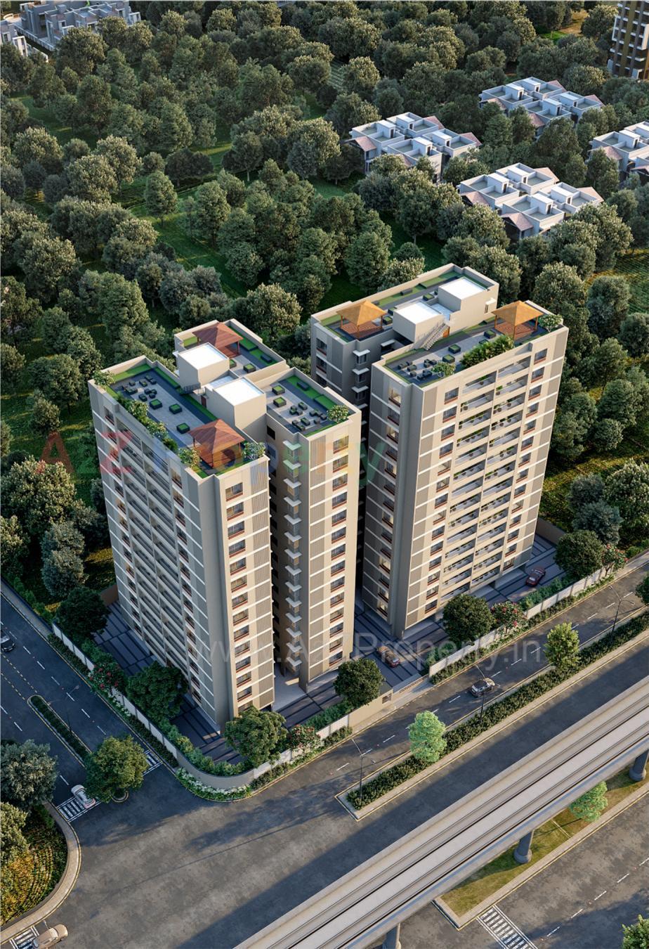 3D Elevation of real estate project Sharnam Platinum located at Koba, Gandhinagar, Gujarat