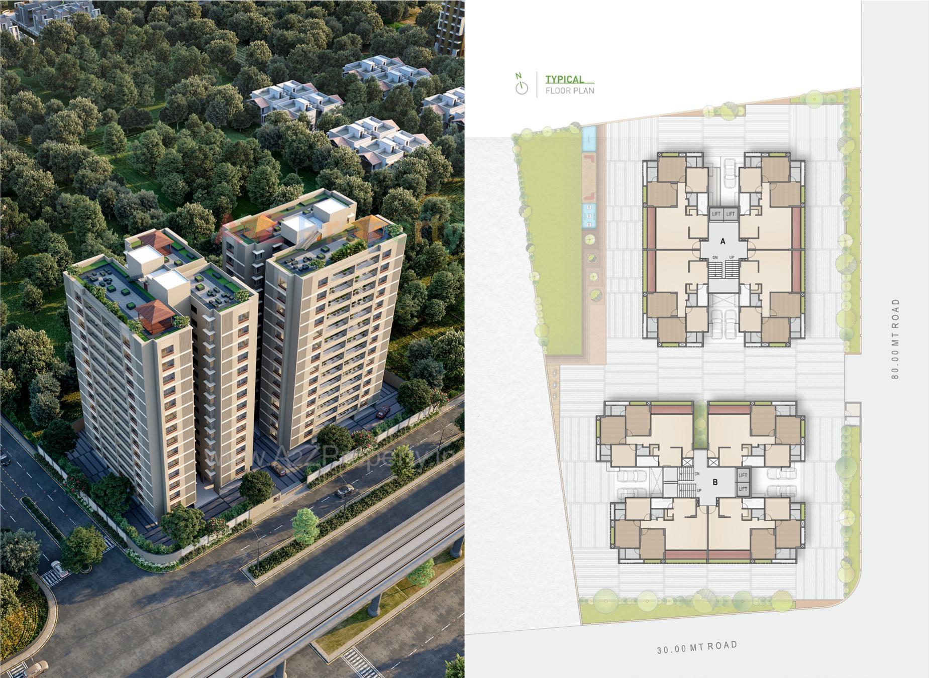 3D Elevation of real estate project Sharnam Platinum located at Koba, Gandhinagar, Gujarat